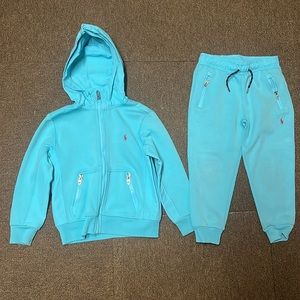Ralph Lauren Polo hoodie set turquoise 4t